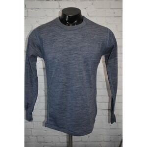 Stanfield's Long Sleeve Shirt Mens Large Blue Wool Blend Thermal Base Layer